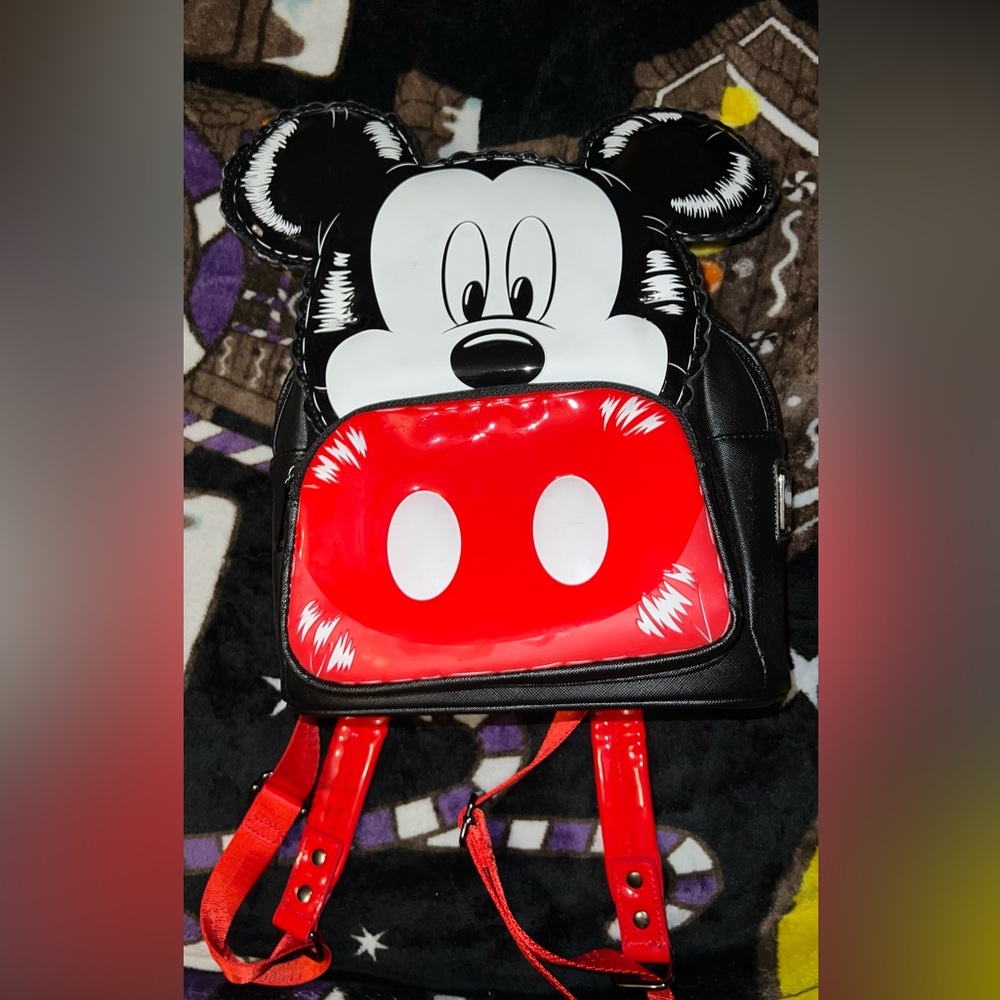 Loungefly Mickey Mouse Kids Backpack - Black and Red